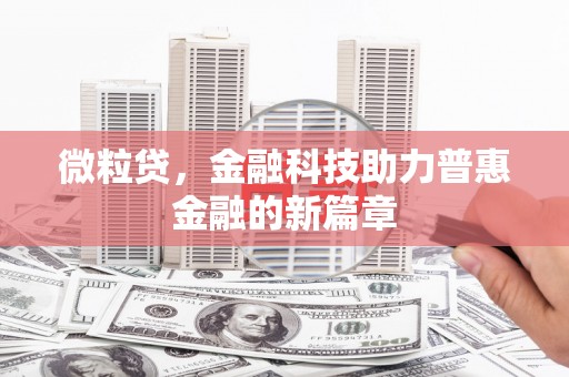 疏勒微粒贷，金融科技助力普惠金融的新篇章