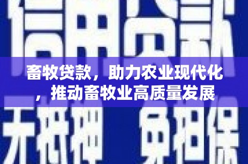 疏勒畜牧贷款，助力农业现代化，推动畜牧业高质量发展