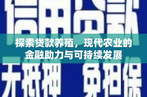 疏勒探索贷款养殖，现代农业的金融助力与可持续发展