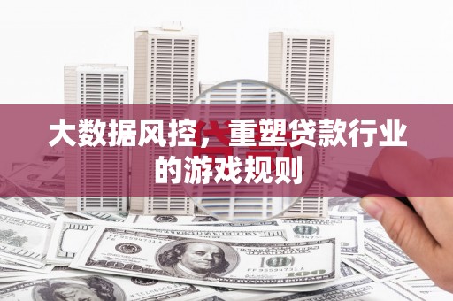 疏勒大数据风控，重塑贷款行业的游戏规则