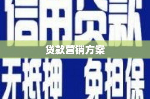 疏勒贷款营销方案
