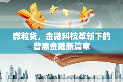 疏勒微粒贷，金融科技革新下的普惠金融新篇章