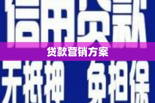 疏勒贷款营销方案