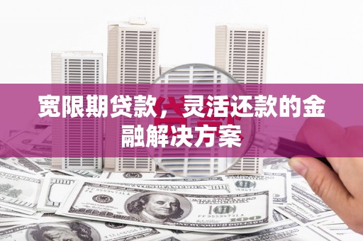 疏勒宽限期贷款，灵活还款的金融解决方案