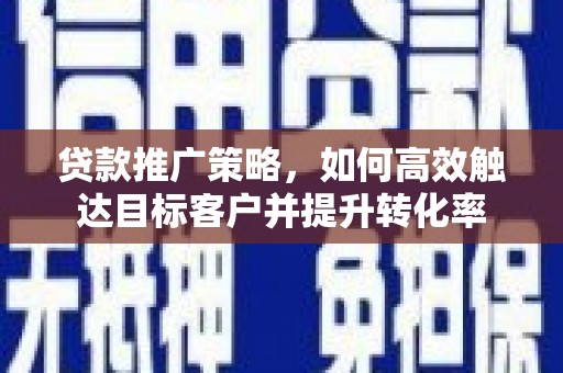 疏勒贷款推广策略，如何高效触达目标客户并提升转化率