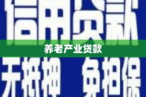 疏勒养老产业贷款
