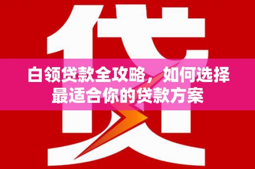 疏勒白领贷款全攻略，如何选择最适合你的贷款方案