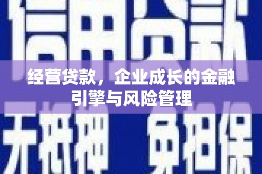 疏勒经营贷款，企业成长的金融引擎与风险管理